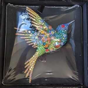 New In Box Butler & Wilson Large Rhinestone Crystal Bold Hummingbird Brooch UK